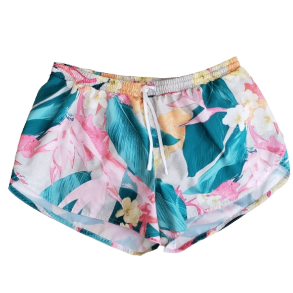 Old Navy Pants - Old Navy Active Dolphin Hem Run Shorts Tropical Palm Size L